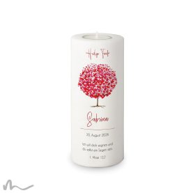 Taufkerze Herzbaum Ø8 x 20 cm