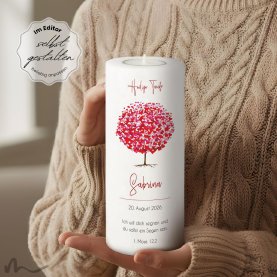 Taufkerze Herzbaum Ø8 x 20 cm