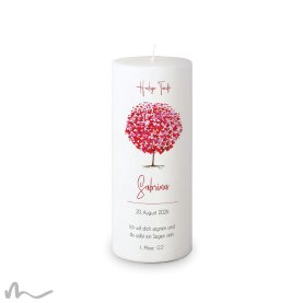 Taufkerze Docht Herzbaum Ø8 x 20 cm