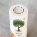 Taufkerze Holzelement Lebensbaum Ø8 x 20 cm