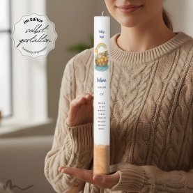 Taufkerze Holzelement Docht Arche Noah Ø4 x 40 cm