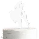 Cake Topper Sprung mit Hund Weiss