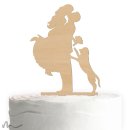 Cake Topper Sprung mit Hund Holz