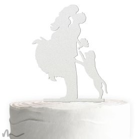 Cake Topper Sprung mit Hund Satiniert