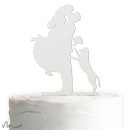 Cake Topper Sprung mit Hund Satiniert