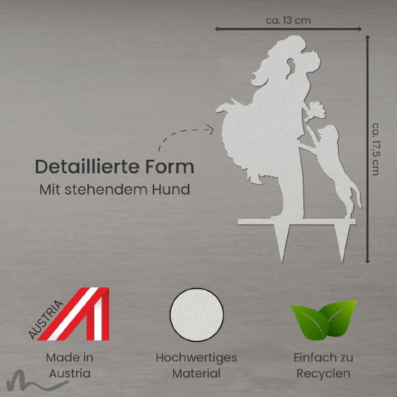 Cake Topper Sprung mit Hund Satiniert