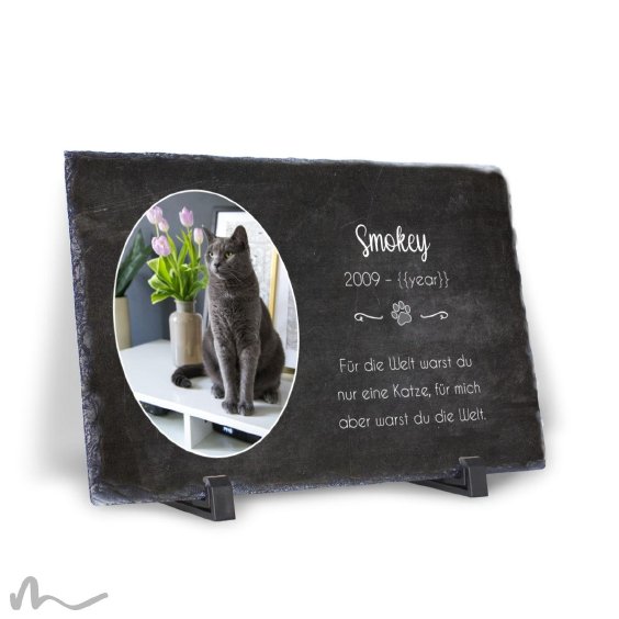 Trauerstein Tierisch Welt 29 x 19 cm