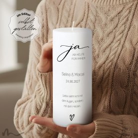 Hochzeitskerze Docht Ja Ø8 x 20 cm
