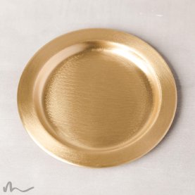 Kerzenteller Messing gebürstet gold Ø 11 cm zweite Wahl