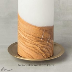 Kerzenteller Messing gebürstet mit Dorn gold Ø 13 cm zweite Wahl