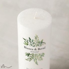 Hochzeitskerze Docht Greenery Ø8 x 20 cm