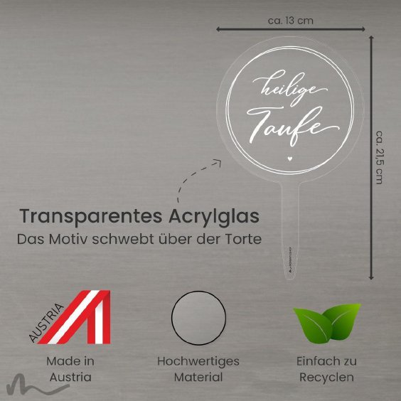 Cake Topper Heilige Taufe Transparent
