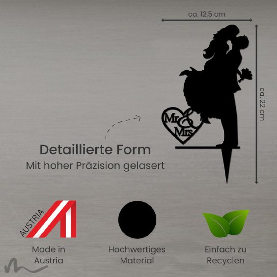 Cake Topper Sprung Schwarz