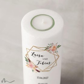 Hochzeitskerze Glamourös Ø8 x 20 cm