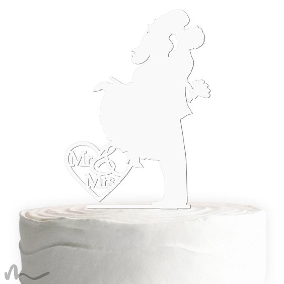 Cake Topper Sprung Weiss