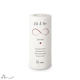 Hochzeitskerze Infinity Heart Ø8 x 20 cm