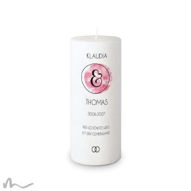 Hochzeitskerze Docht Kreisrund Ø8 x 20 cm