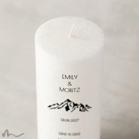 Hochzeitskerze Docht Bergleidenschaft Ø8 x 20 cm