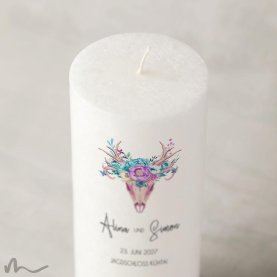 Hochzeitskerze Docht Jagdschloss Ø8 x 20 cm