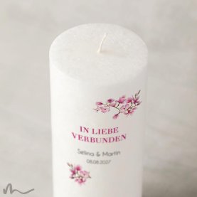 Hochzeitskerze Docht Magnolie Ø8 x 20 cm