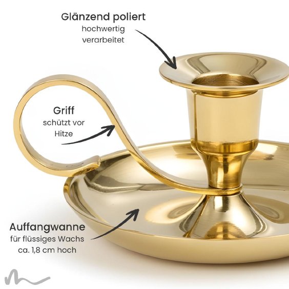 Kerzenleuchter Messing gebürstet gold Ø 10.5 cm
