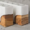 Kerze Holzelement Blanko 25 x 12 cm