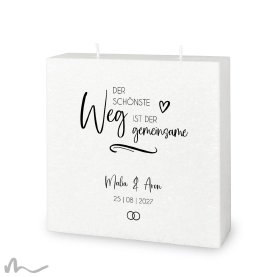 Hochzeitskerze Docht Gemeinsamer Weg 20 x 20 cm
