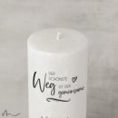 Hochzeitskerze Holzelement Docht Gemeinsamer Weg Ø9 x 25 cm