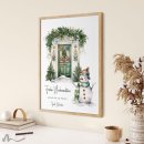 Geldgeschenk Poster Frohe Weihnachten Schneemann