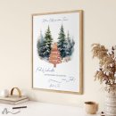 Geldgeschenk Poster Frohe Weihnachten Wald