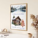 Geldgeschenk Poster Frohe Weihnachten Hütte