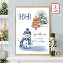 Geldgeschenk Poster Frohe Weihnachten Frosty