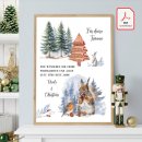 Geldgeschenk Poster Frohe Weihnachten Eichhörnchen