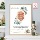 Geldgeschenk Poster Frohe Weihnachten Blumen Rahmen 1