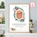 Geldgeschenk Poster Frohe Weihnachten Blumen Rahmen 2