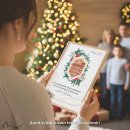 Geldgeschenk Poster Frohe Weihnachten Blumen Rahmen 2