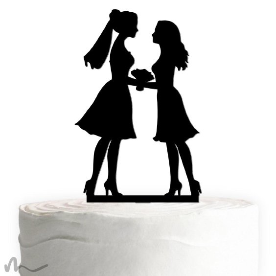 Cake Topper Mrs und Mrs Schwarz