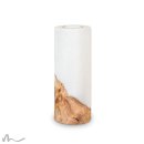 Kerze mit Holzelement Blanko 8 x 20 cm