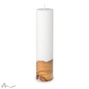 Kerze mit Holzelement und Docht Blanko 6 x 25 cm