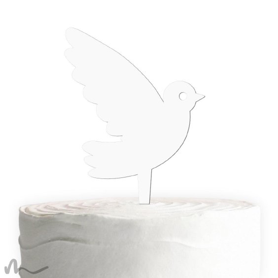 Cake Topper Taube Weiss