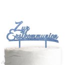 Cake Topper Zur Erstkommunion Blau Glitzer