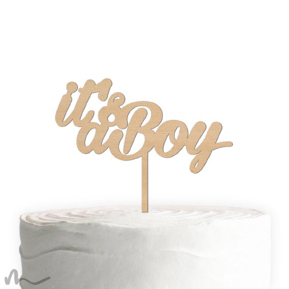 Cake Topper Its a Boy Holz