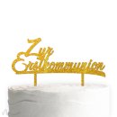 Cake Topper Zur Erstkommunion Gold Glitzer
