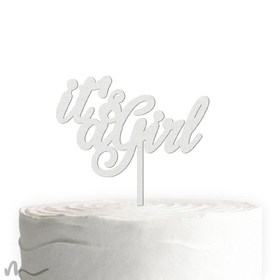 Cake Topper Its a Girl Satiniert