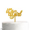 Cake Topper Its a Girl Gold Glitzer