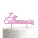 Cake Topper Zur Erstkommunion Pink Glitzer
