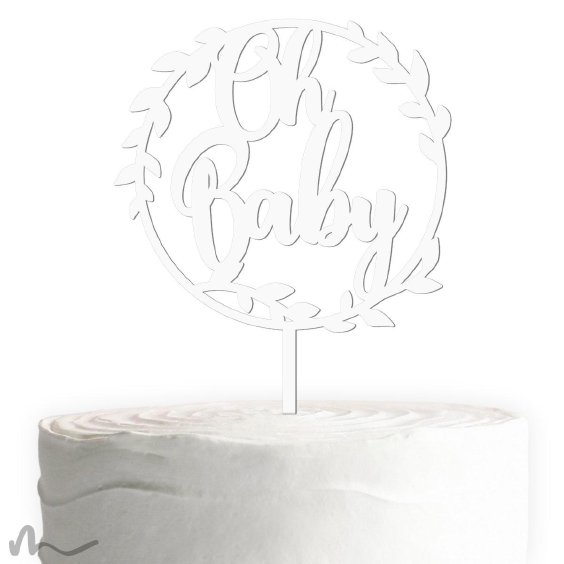 Cake Topper Oh Baby Weiss