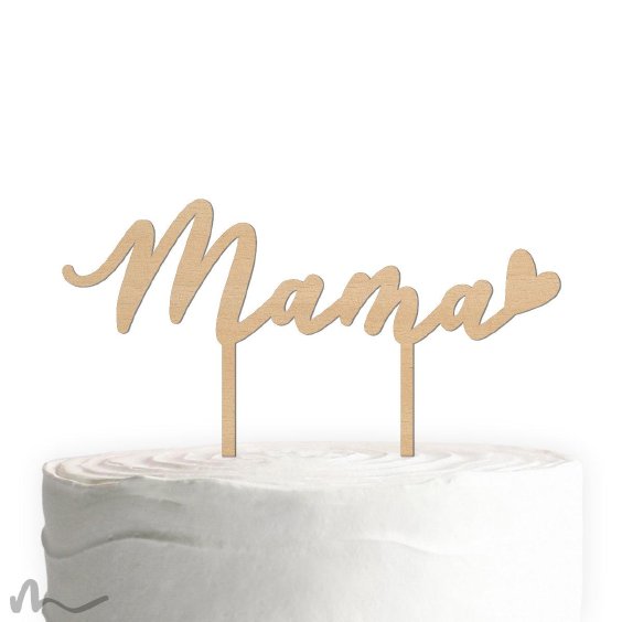 Cake Topper Mama Holz