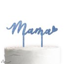 Cake Topper Mama Blau Glitzer