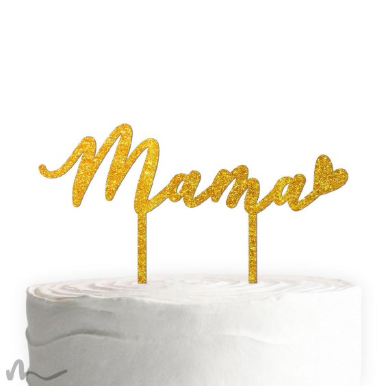 Cake Topper Mama Gold Glitzer